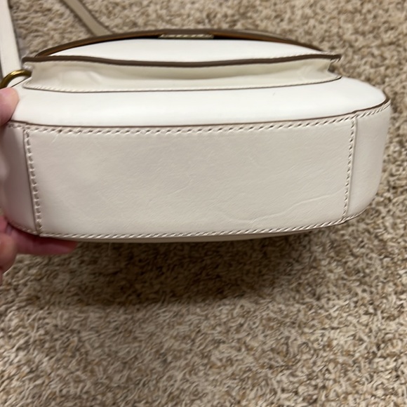 FRYE Harness Small Saddle Crossbod Purse HandBag Off White DB486 - Picture 7 of 7
